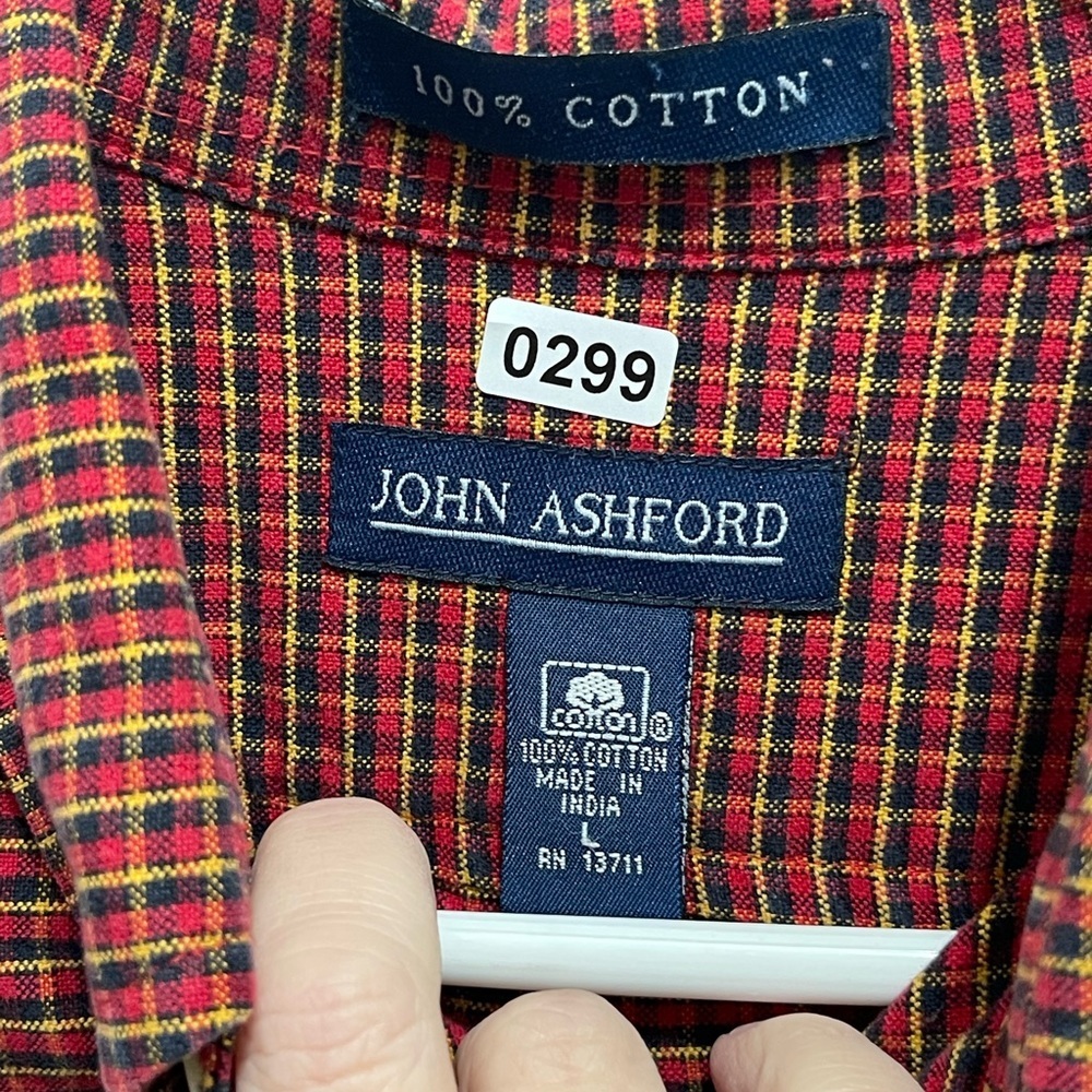 John Ashford button men’s shirt large 100% cotton - Picture 9 of 10